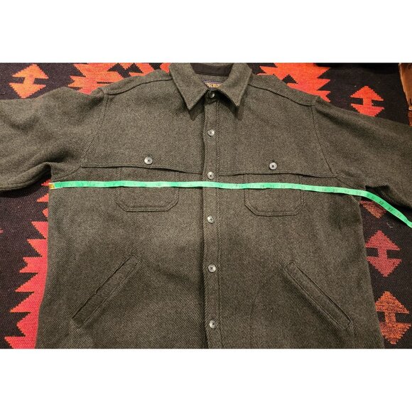 VINTAGE Woolrich Men's Green Wool/Nylon Button-Up Shirt Jacket XL - Picture 5 of 16